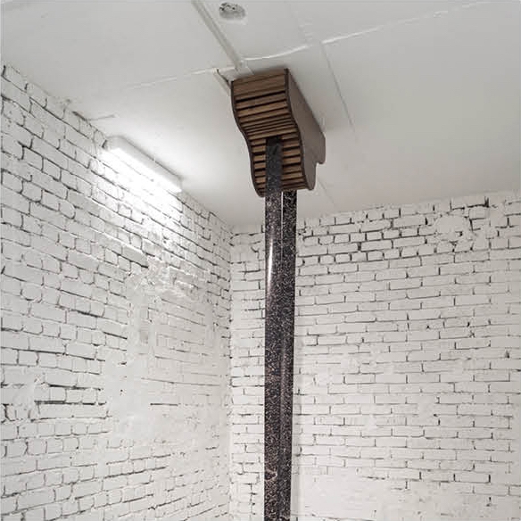 호두나무, 뮤직박스 부품, 투명시트 프린트, 60cm X 23cm X 36cm, 2016